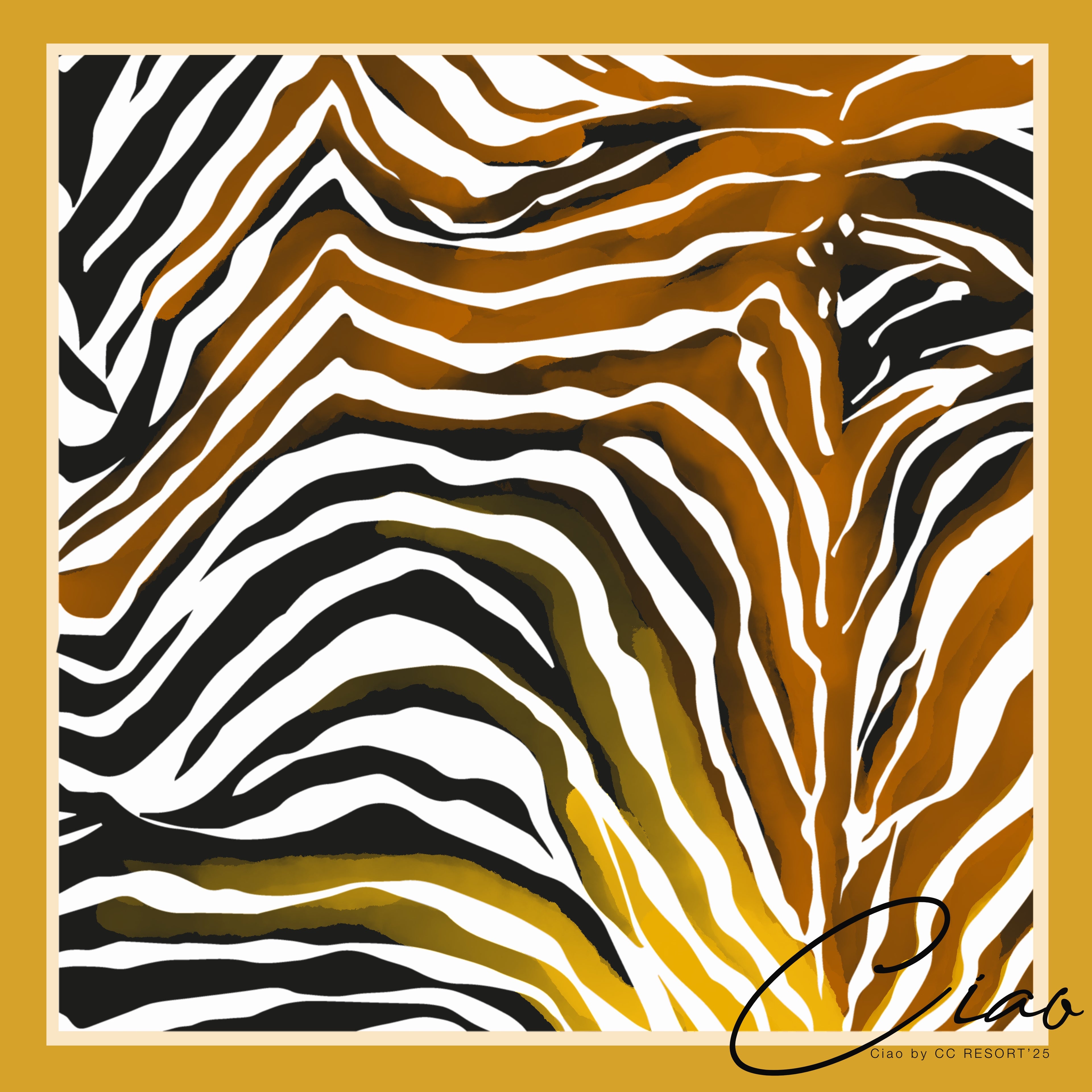 Amber Safari Silk Scarf - Resort 25’